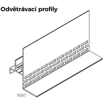 Twinson Krajní profil s odvětráváním 57 x 75 mm, ALU - 3 m