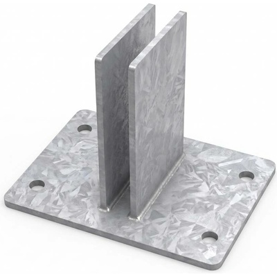 Podstavec pro sloupek Bekafix profil 70x44 mm k instalaci na podezdívku, antracit, pozinkovaný, poplastovaný