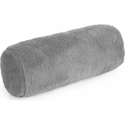 Takoy Polštář válec 15x45 cm stříbrný z měkké kožešinové látky NINA-HF-476489 | 15 x 45 cm