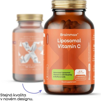BrainMax Liposomal Vitamin C UPGRADE, Lipozomální Vitamín C, 500 mg, 60 rostlinných kapslí – Zbozi.Blesk.cz