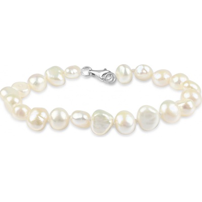 Meucci Náramek s bílými říčními perlami SPS023B