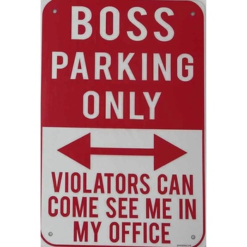 Ceduľa Boss Parking Only
