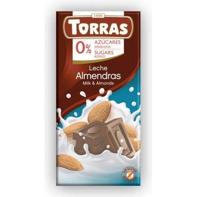 Torras mliečna čokoláda s mandľami 75 g