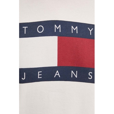 Tommy Hilfiger Памучен суичър Tommy Jeans в бежово с качулка с принт DW0DW18654 (DW0DW18654)