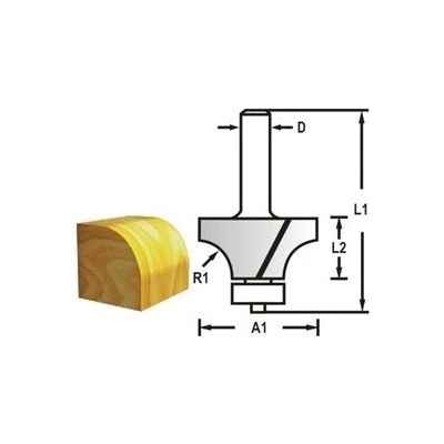 Makita zaoblovací fréza s ložiskem D17,3x8x51 mm, S=8 R2,3 D-48343