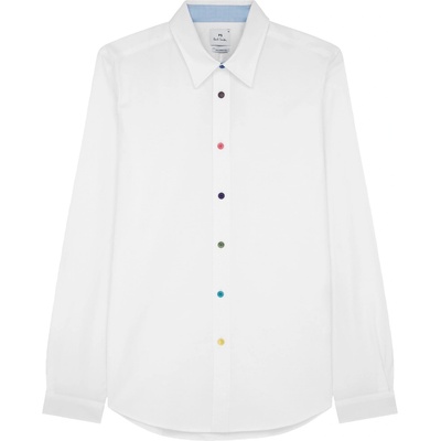 PS Paul Smith Риза PS Paul Smith Men's Multi-Button Long-Sleeve Plain Shirt - White 01