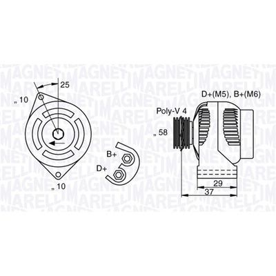 Alternátor MAGNETI MARELLI 063341658010
