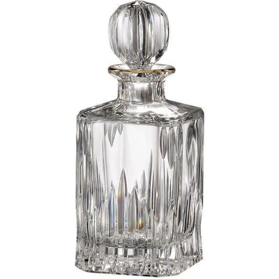 Bohemia Crystal ručne brúsená karafa na whisky Prisma Line Gold 0,8 l