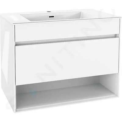 kielle Skrinka s umývadlom 80 cm, lesklá biela 50027S810