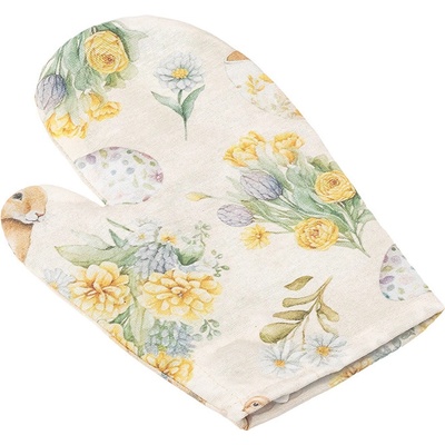 Bellatex Kuchyňská chňapka Velikonoce Zajíček květ béžová 28 x 18 cm