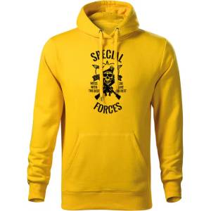 DRAGOWA мъжки суитшърт с качулка Special Forces, жълт, 320г/м2 (5825)
