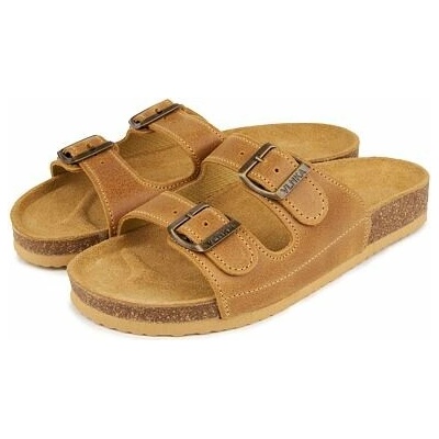 Vlnka Dámske korkové anatomické šľapky Linda béžová