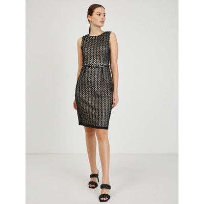 orsay Бежово-черна дамска рокля по тялото с колан ORSAY Orsay | Cheren | ЖЕНИ | XS