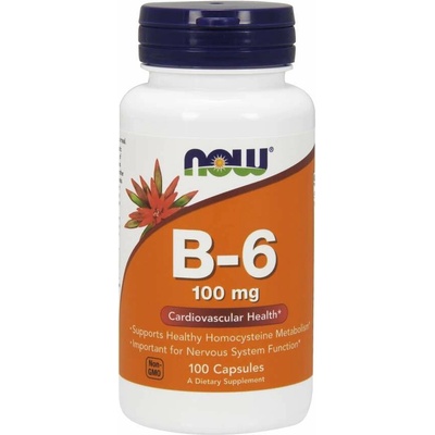 Now Foods Vitamín B6 Pyridoxin 100 mg 100 kapsúl