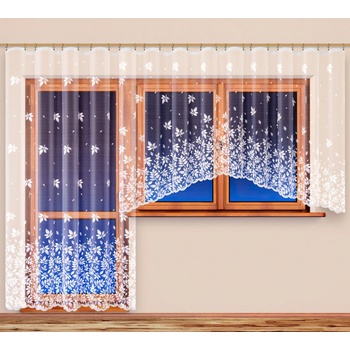 Olzatex kusová záclona HAIDA jednobarevná bílá, výška 130 cm x šířka 300 cm (na okno)