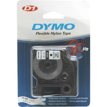 DYMO Label LM D1 найлон, 19 мм, черни букви / бяла основа, S0718050, S0718120, 18489, 18759 (18759)