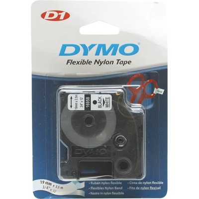 DYMO Label LM D1 найлон, 19 мм, черни букви / бяла основа, S0718050, S0718120, 18489, 18759 (18759)