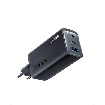 Anker 737 GaN Prime 100W - захранване за ел. мрежа за лаптопи, смартфони и таблети с USB-A и 2xUSB-C изходи с технология за бързо зареждане (черен) (A2343311)