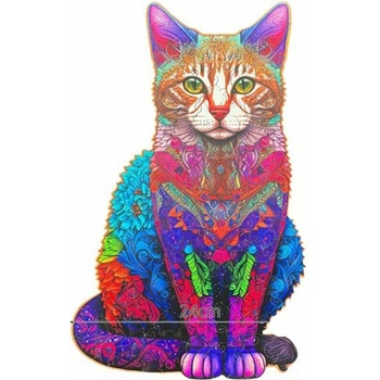 Kruzzel 22878 Drevené puzzle mačka 130 ks