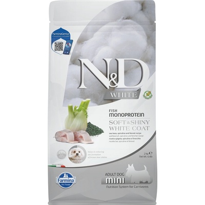 N&D White Grain Free Adult mini sea bass spirulina & fenel 2 kg