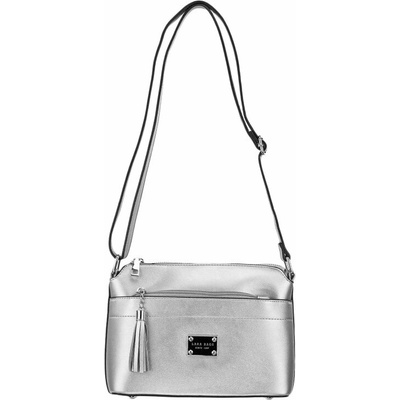 WENDY dámska crossbody koženková kabelka Strieborná