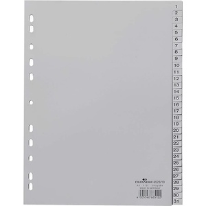 DURABLE Регистър durable пластмаса с печат a/4 1-31 части сив 652310 (652310)