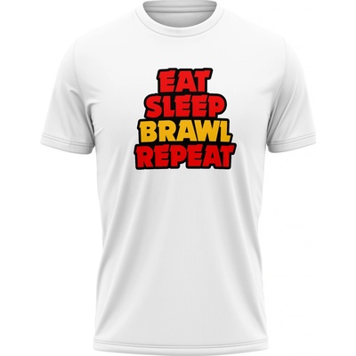 Brawl Stars Tričko Eat Sleep Brawl Repeat bílá