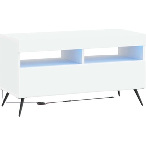 vidaXL LED телевизионен кабинет Бяло Инженерна дървесина (897655)