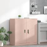 vidaXL Шкаф за съхранение Розово 90 x 40 x 90 cm Стомана (891641)