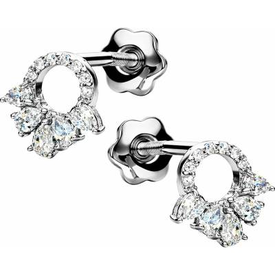 Zlaton Náušnice bílé zlato kruh 0.7cm 1.65g s diamantem 0.370ct 000660812234
