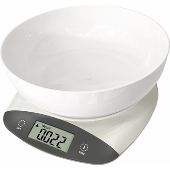 Rosberg Кухненска везна с купа Rosberg R51651Q, До 5 кг, Включени 2 x AAA батерии, LED екран, Сив (R51651Q gray)