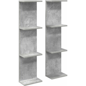 vidaXL Стенен рафт 2 бр. Бетонно сиво 22 x 15 x 100 см (8012443)