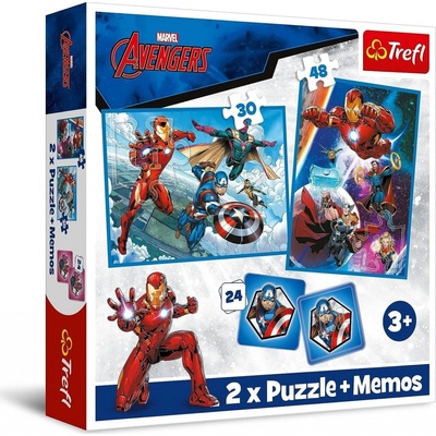 Trefl Sada 3v1 Avengers: Hrdinové v akci 2x + pexeso
