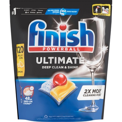 Finish Powerball Ultimate All in 1 Lemon Капсули за съдомиялна машина 120бр. + Подарък мостра продукт (3283309)