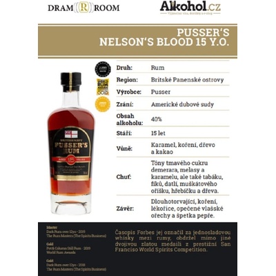 Pusser's Nelson´s Blood 40% 0,04 l (holá láhev)