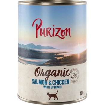 Purizon Organic losos a kuřecí se špenátem 24 x 0,4 kg