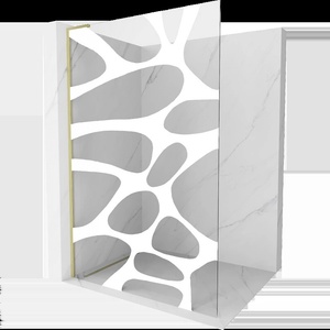 Mexen Kioto L Душ елемент стена Walk-in 70 x 200 см, бяла вълна, златна четкована - 800-070-103-55-97 (800-070-103-55-97)