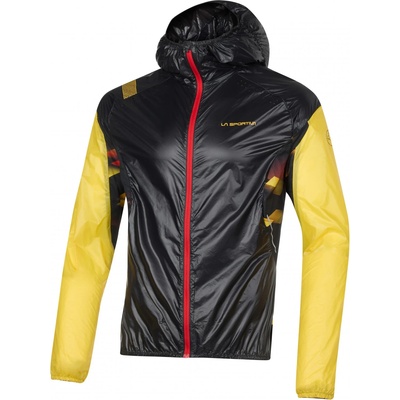 La Sportiva Мъжко яке за бягане La sportiva Blizzard Windbreaker Jacket Running jacket - Black / Yellow (028-0402-0111)