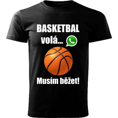 dětské tričko Basketbal volá musím běžet černé