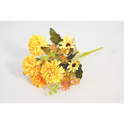 Kytice chryzantém 30 cm - žlutá