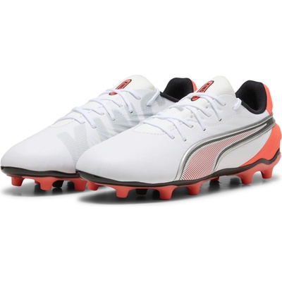 PUMA Футболни бутонки Puma Kids PUMA King Match Firm Ground Football Boots - White/Red