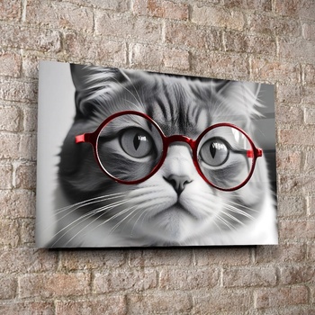 Art gift Стъклено АРТ пано - Интелигентната Котка