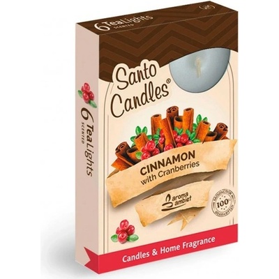 Santo Candles Brusnice a škorica 6ks