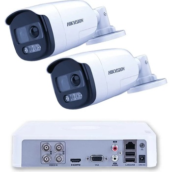 HIKVISION Система за Видеонаблюдение ZK21740E 2 Камери 1080p ColorVu с Активна Защита 40m (ZK21740E)