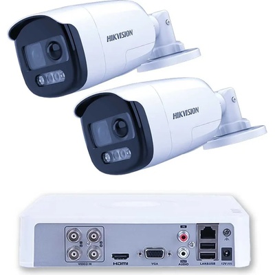 HIKVISION Система за Видеонаблюдение ZK21740E 2 Камери 1080p ColorVu с Активна Защита 40m (ZK21740E)