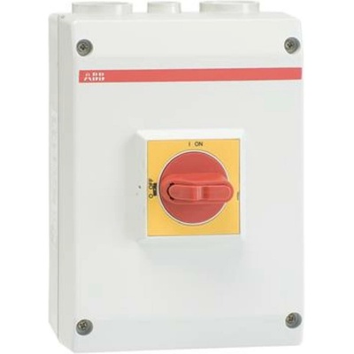 ABB Spínač OTP45BA3M IP65, žluto červená rukojeť 1SCA022401R3600
