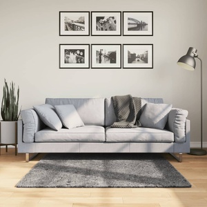 vidaXL Килим HUARTE с къс косъм, мек и миещ се, антрацит, 120x120 см (374999)