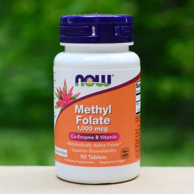 Now Methyl Folate metylfolát kyselina listová 1000 μg x 90 tabliet