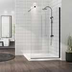 Fluminia Параван за душ кабина Mediterraneo Foxy Black 120x200 см матово черен профил (W01SC01BL-120-V1)