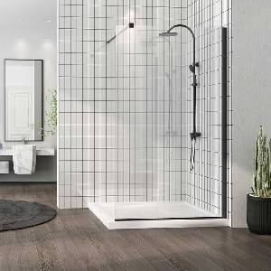 Fluminia Параван за душ кабина Mediterraneo Foxy Black 120x200 см матово черен профил (W01SC01BL-120-V1)